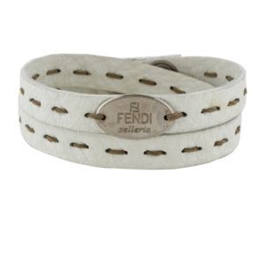 Fendi selleria leather wrap bracelet